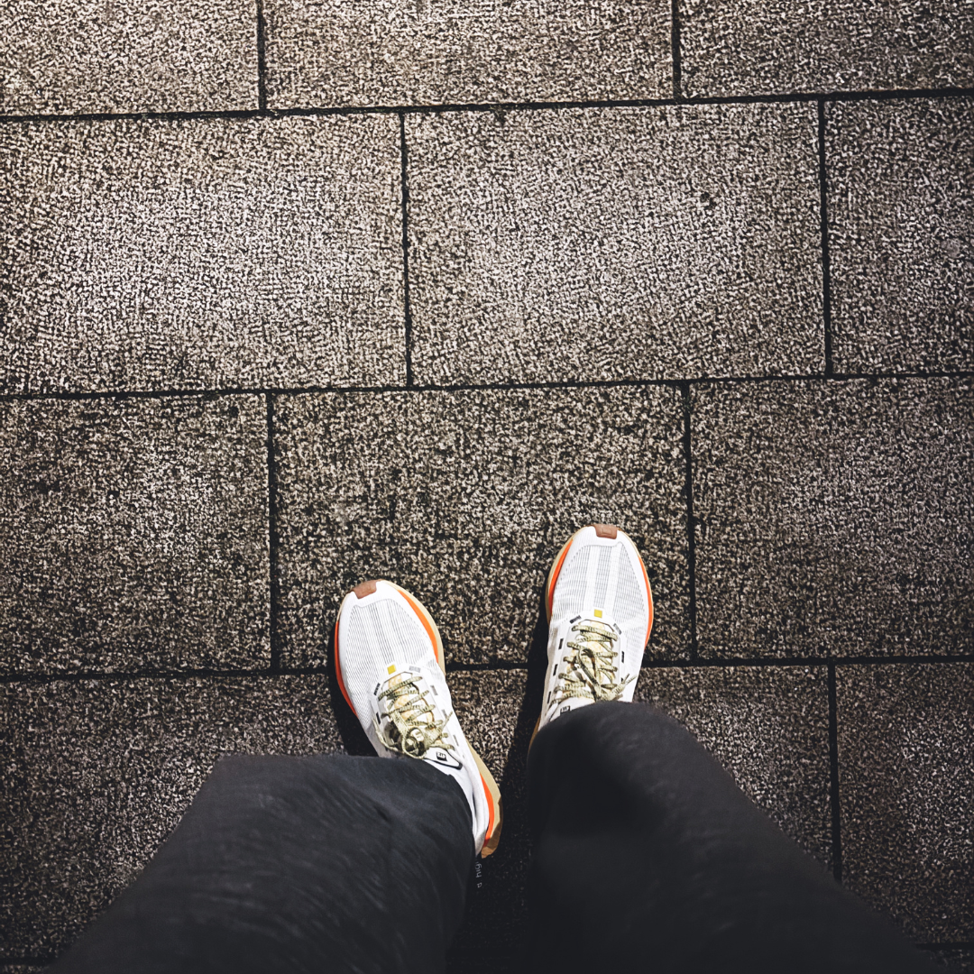 4T2 - weekdays running shoe in new vintage white with dual density midsole and durable outsole.