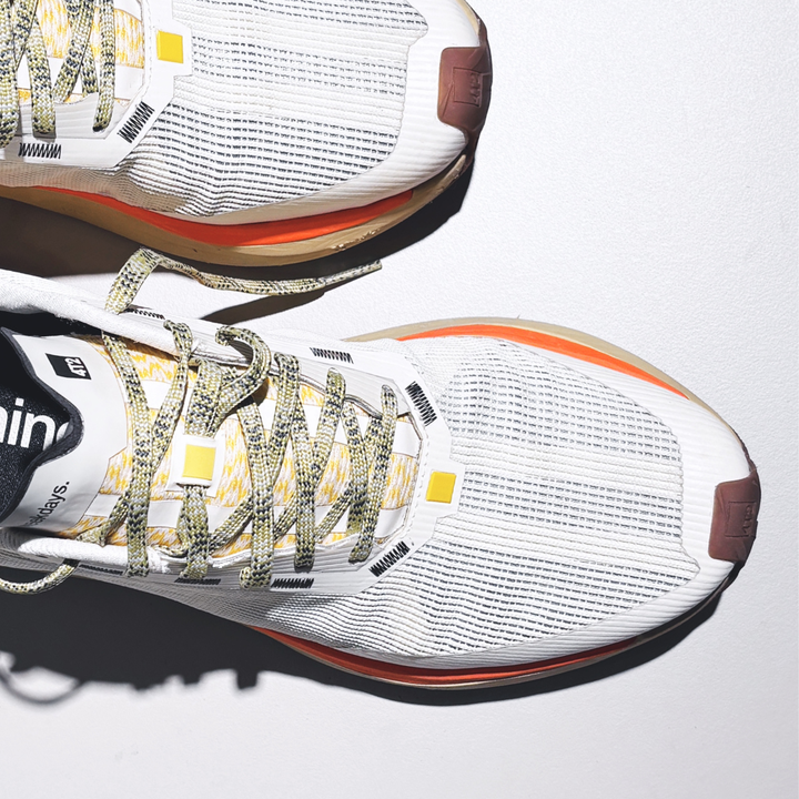 4T2 - weekdays running shoe in new vintage white with dual density midsole and durable outsole.