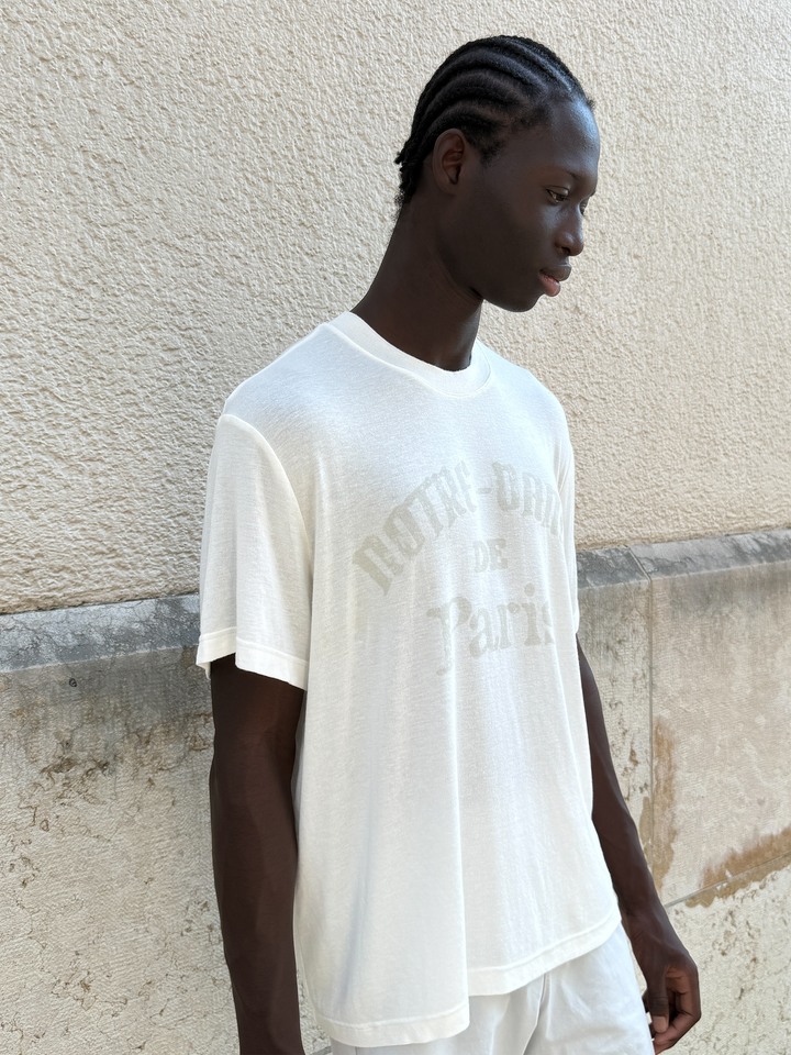 Lightweight Off White SS T-shirt by Lievre Running featuring a tonal graphic and comfortable fabric blend.