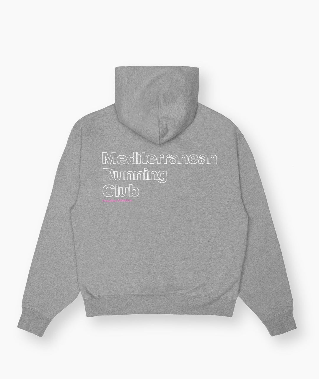 Peaufine Athletics Heavyweight Hoodie Mediterranean Running Club Navy FW26 — back view
