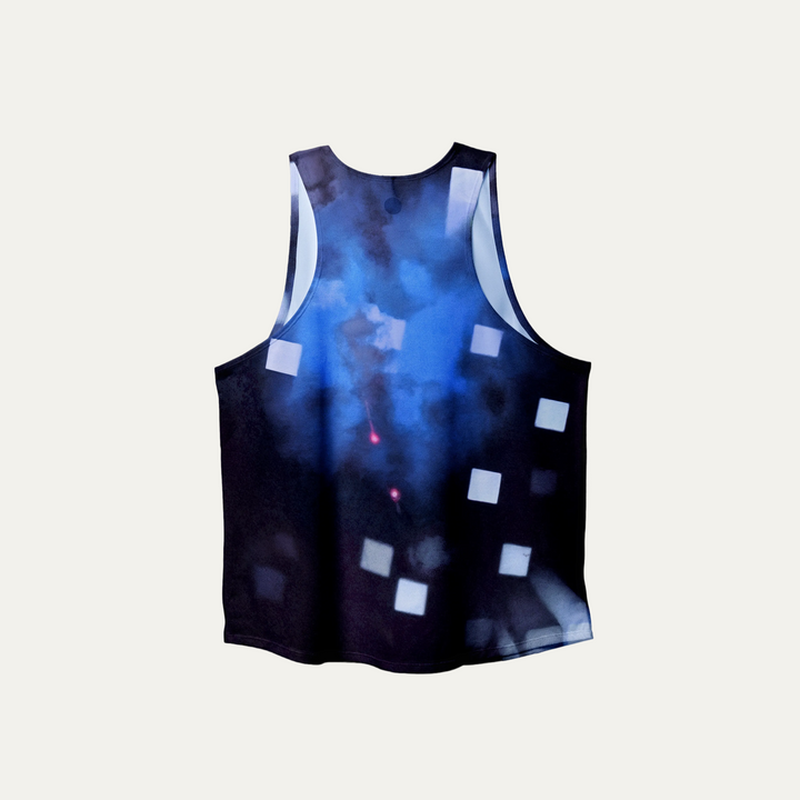 Participation PS Singlet featuring a vintage video game design, ideal for activewear.