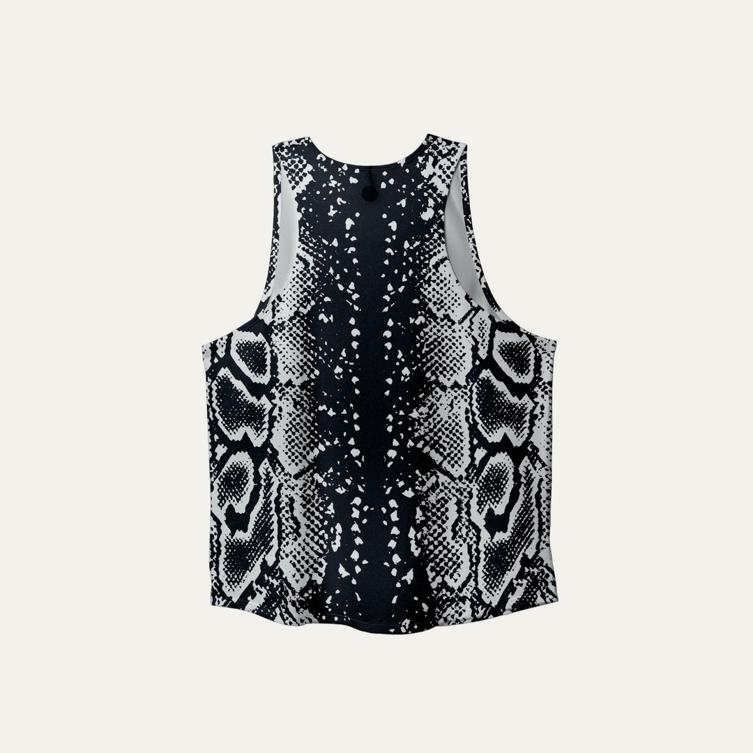 A detailed image of the Participation Python Singlet showcasing its breathable fabric and design, suitable for activewear.