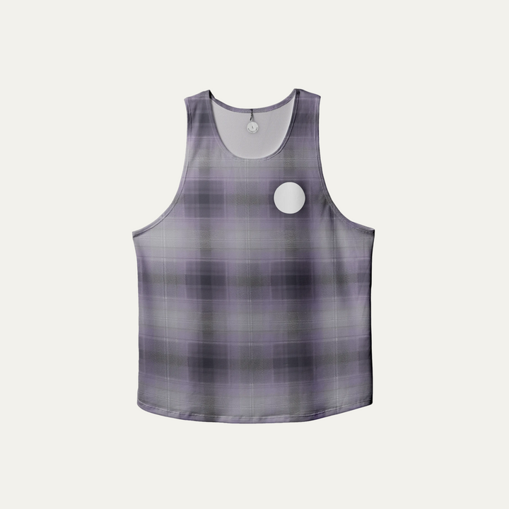 Lightweight plaid singlet from Participation, designed for comfort and moisture-wicking during workouts.