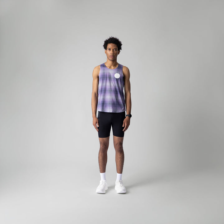 Lightweight plaid singlet from Participation, designed for comfort and moisture-wicking during workouts.