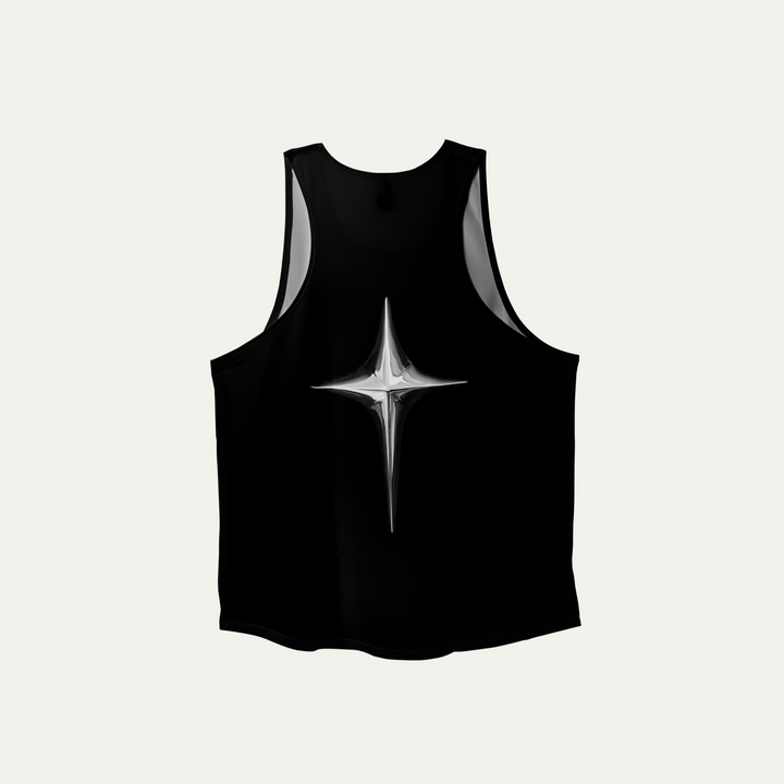 Front view of the Chrome Participant V2 Singlet showcasing its breathable fabric and active design for workouts.