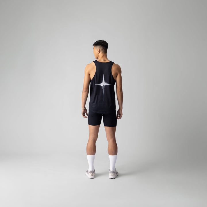 Front view of the Chrome Participant V2 Singlet showcasing its breathable fabric and active design for workouts.