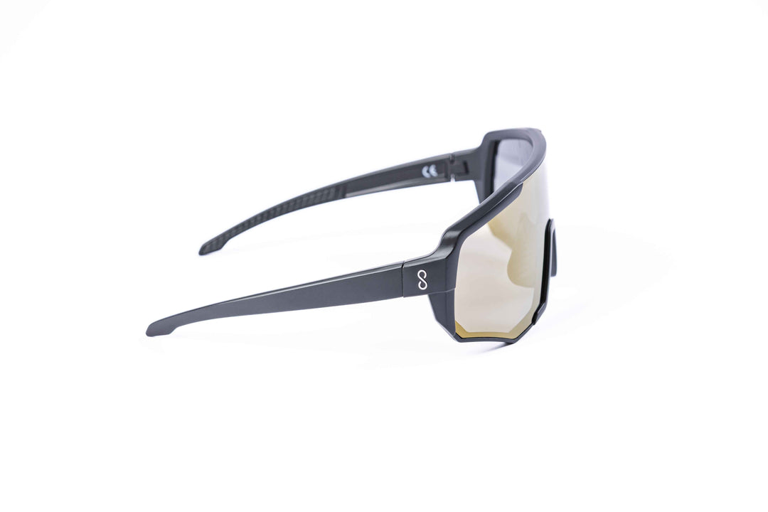 Black Nita 2 performance eyewear from Coast Optics with clear Cat 0 lens and more, Bio-TR90 frame shown alone in a neutral studio setting, available in multiple colours.