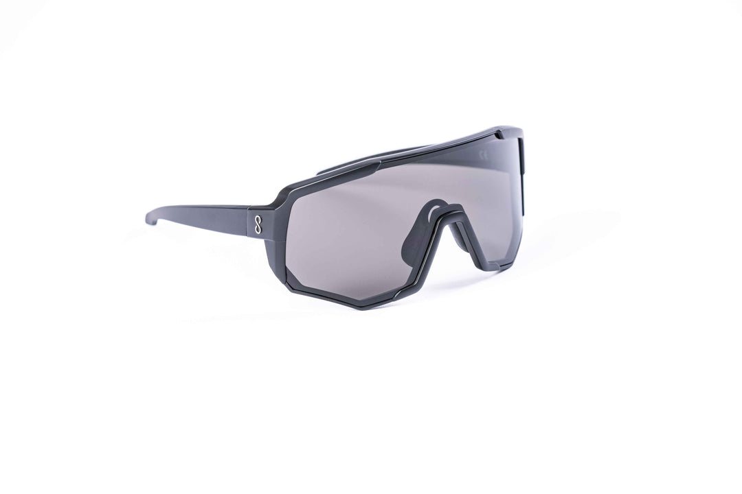 Black Nita 2 performance eyewear from Coast Optics with clear Cat 0 lens and more, Bio-TR90 frame shown alone in a neutral studio setting, available in multiple colours.