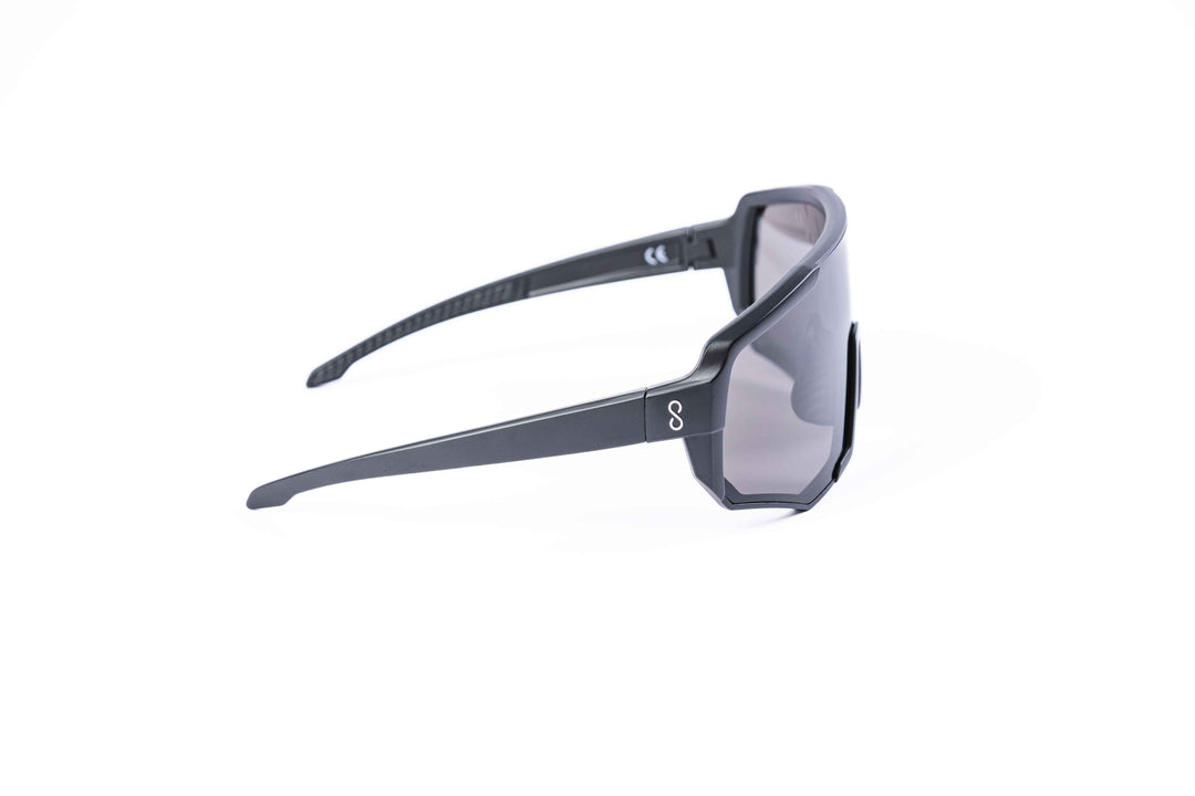 Black Nita 2 performance eyewear from Coast Optics with clear Cat 0 lens and more, Bio-TR90 frame shown alone in a neutral studio setting, available in multiple colours.