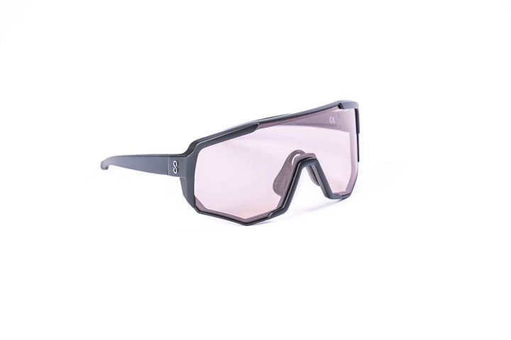 Black Nita 2 performance eyewear from Coast Optics with clear Cat 0 lens and more, Bio-TR90 frame shown alone in a neutral studio setting, available in multiple colours.
