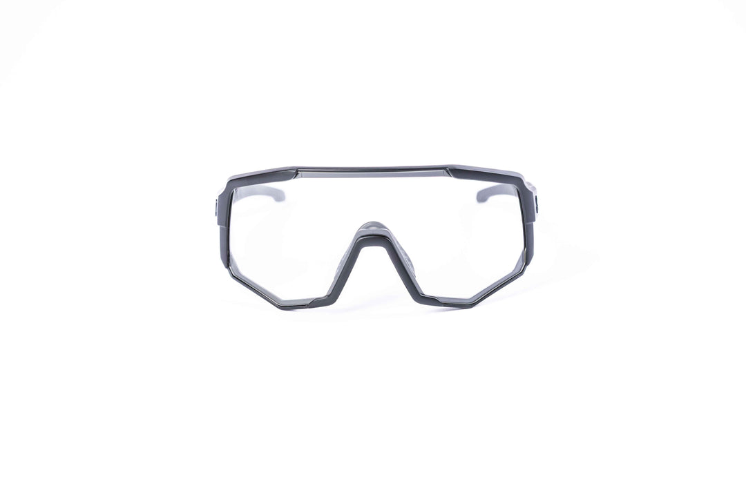 Black Nita 2 performance eyewear from Coast Optics with clear Cat 0 lens and more, Bio-TR90 frame shown alone in a neutral studio setting, available in multiple colours.