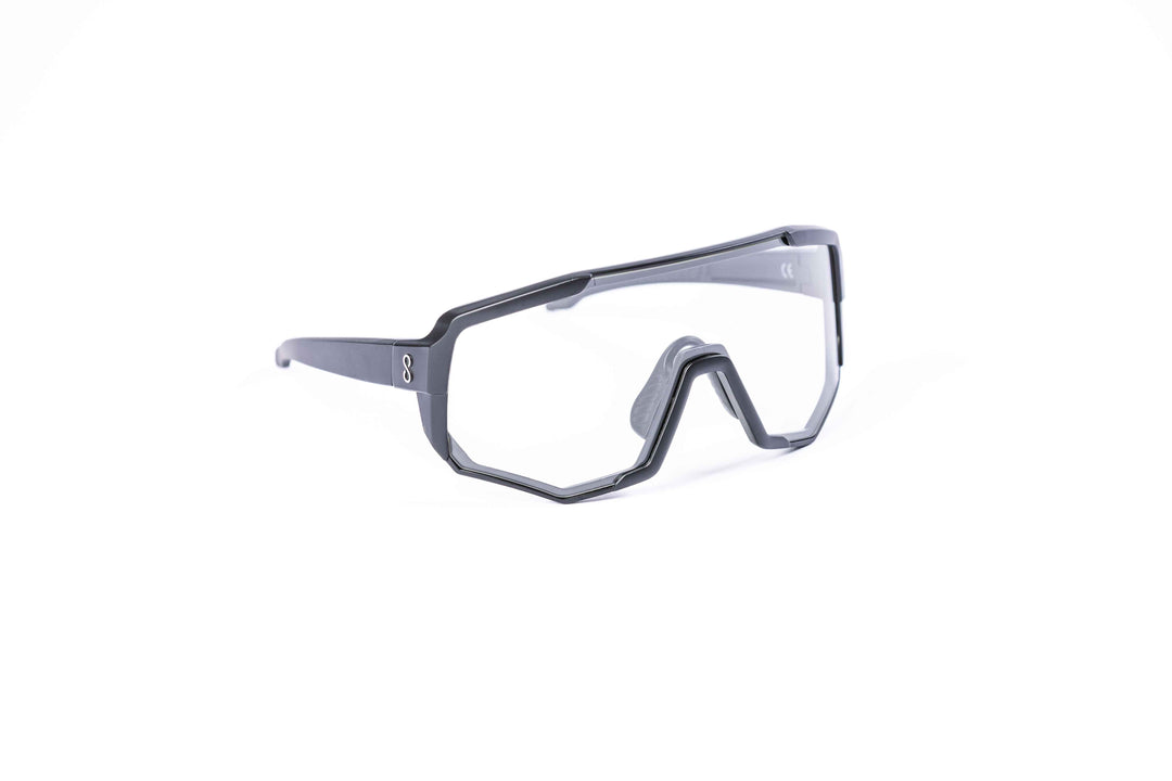 Black Nita 2 performance eyewear from Coast Optics with clear Cat 0 lens and more, Bio-TR90 frame shown alone in a neutral studio setting, available in multiple colours.