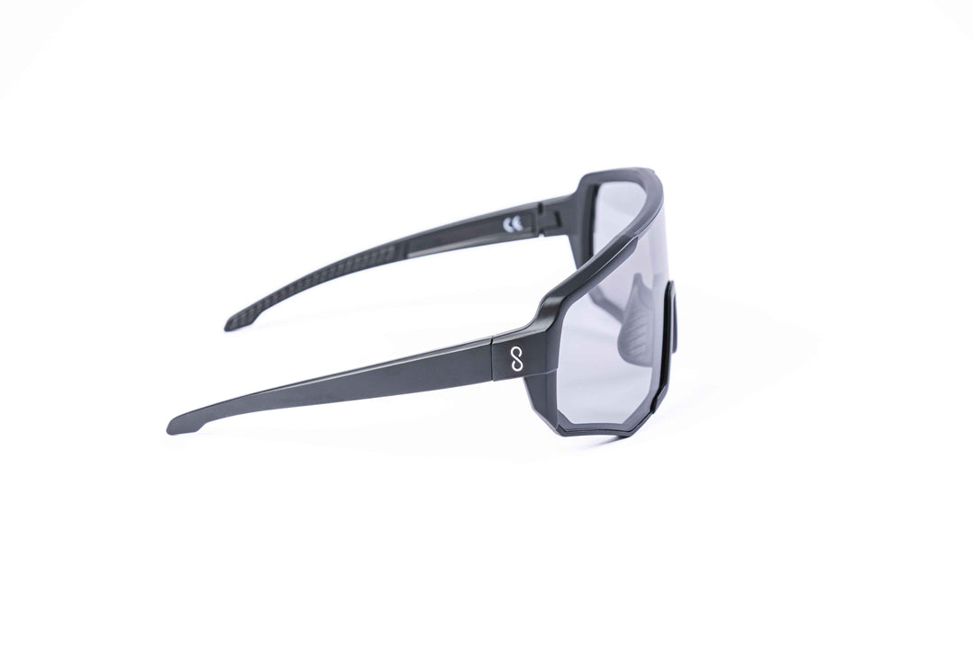 Black Nita 2 performance eyewear from Coast Optics with clear Cat 0 lens and more, Bio-TR90 frame shown alone in a neutral studio setting, available in multiple colours.