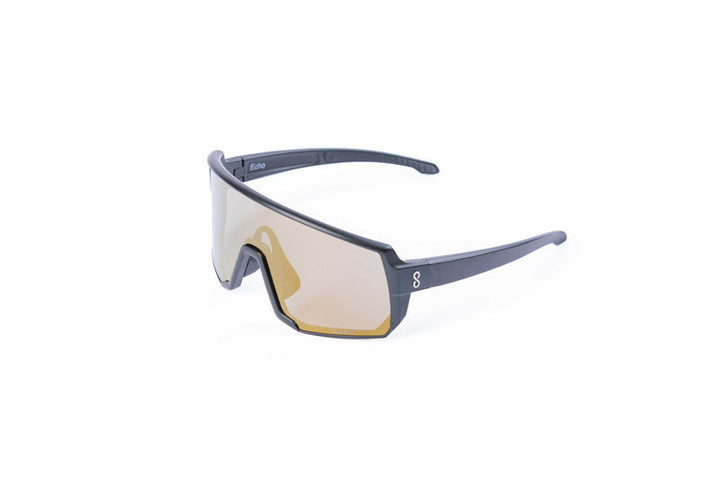 Coast Optics Echo Sunglasses with a reflective lens on a white background