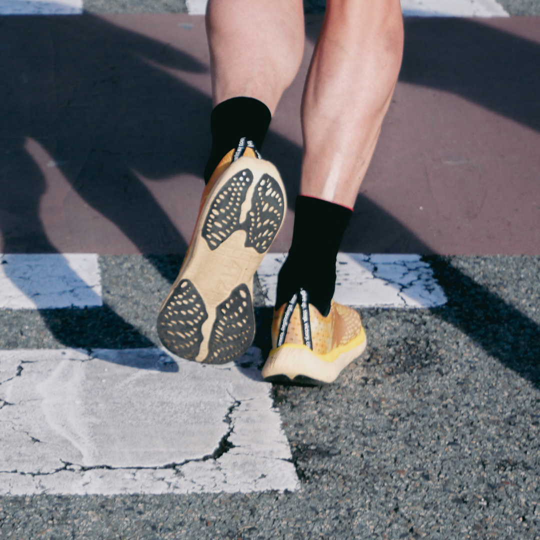 4T2 one more running shoes in yellow color featuring a lightweight design and grippy outsole.