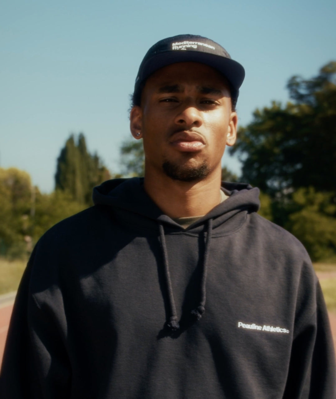 Peaufine Athletics Heavyweight Hoodie Black Reflective — back view