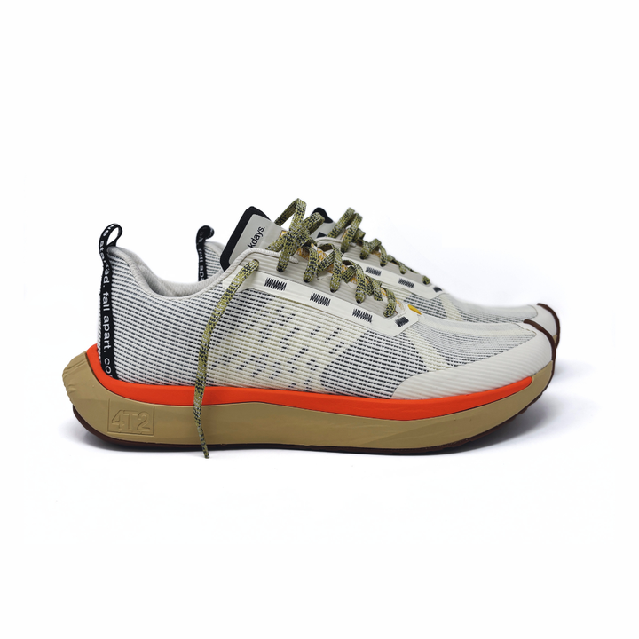 4T2 - weekdays running shoe in new vintage white with dual density midsole and durable outsole.