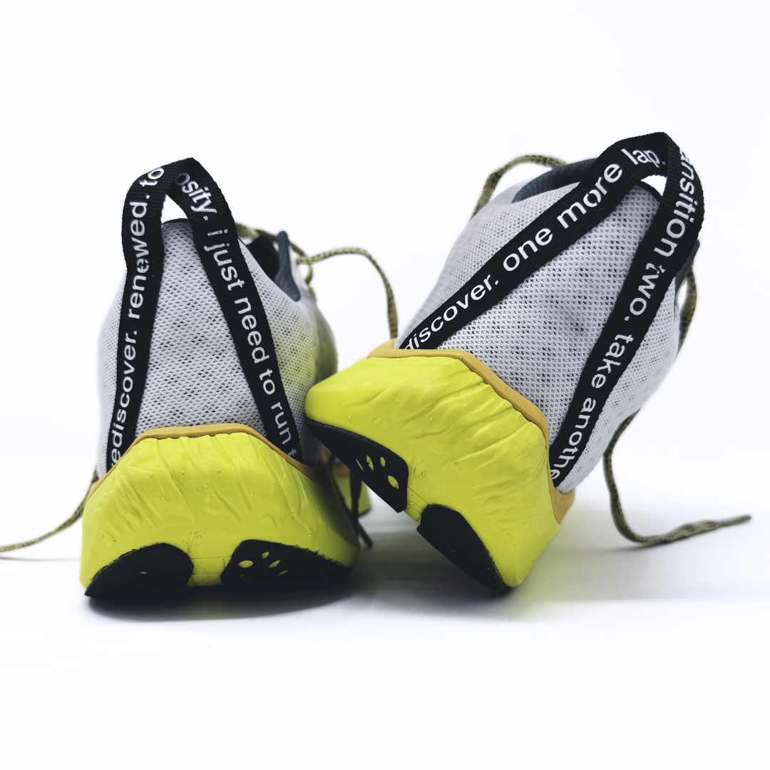4T2 one more, acid dreams running shoes in white and yellow color featuring a lightweight design and grippy outsole