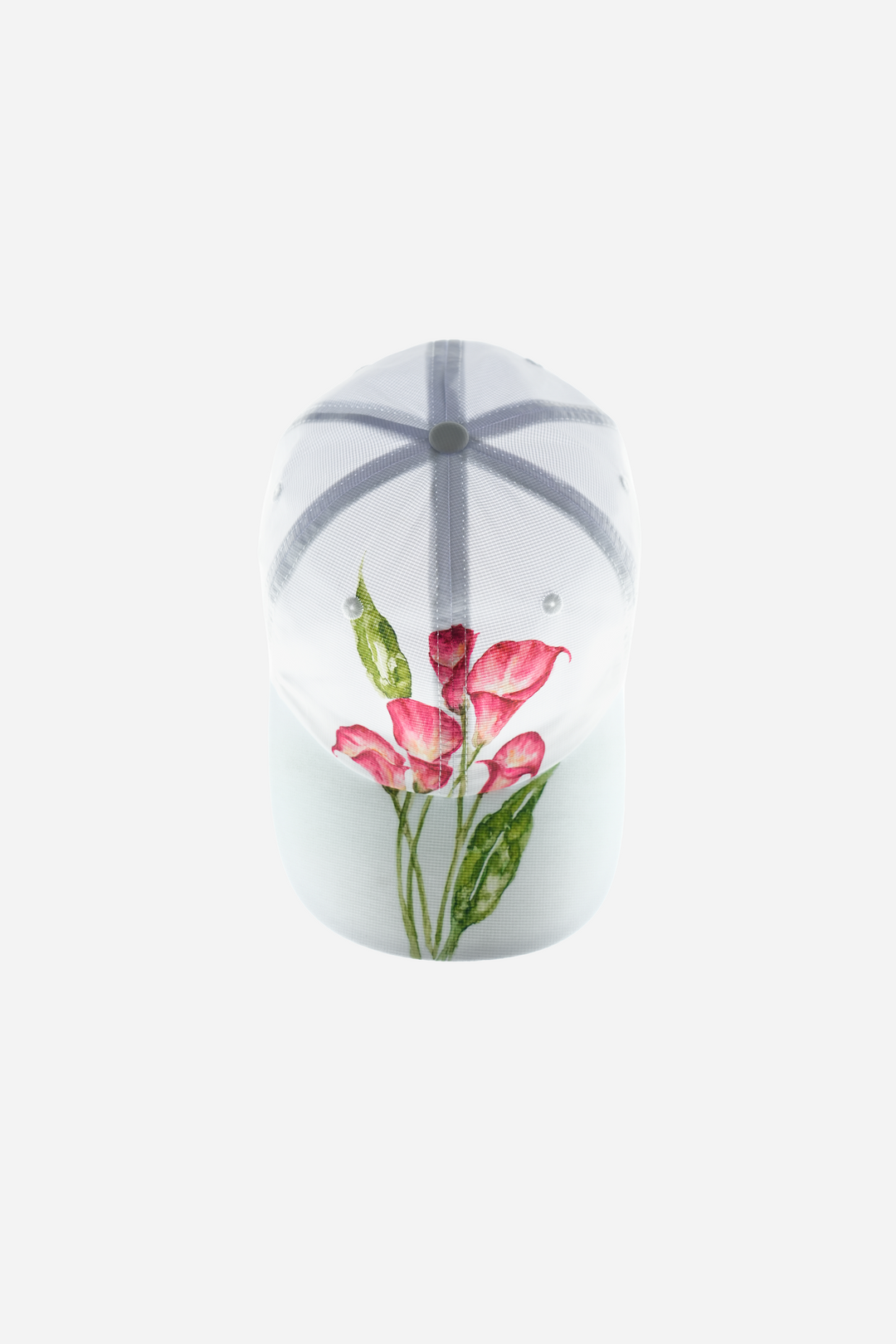 Lievre Running Le Langages des Fleurs running cap, lightweight technical fabric with floral design and adjustable back cord.