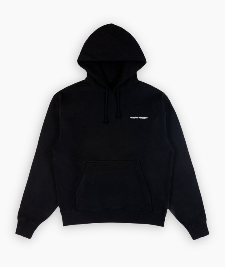 Peaufine Athletics Heavyweight Hoodie Black Reflective — lifestyle