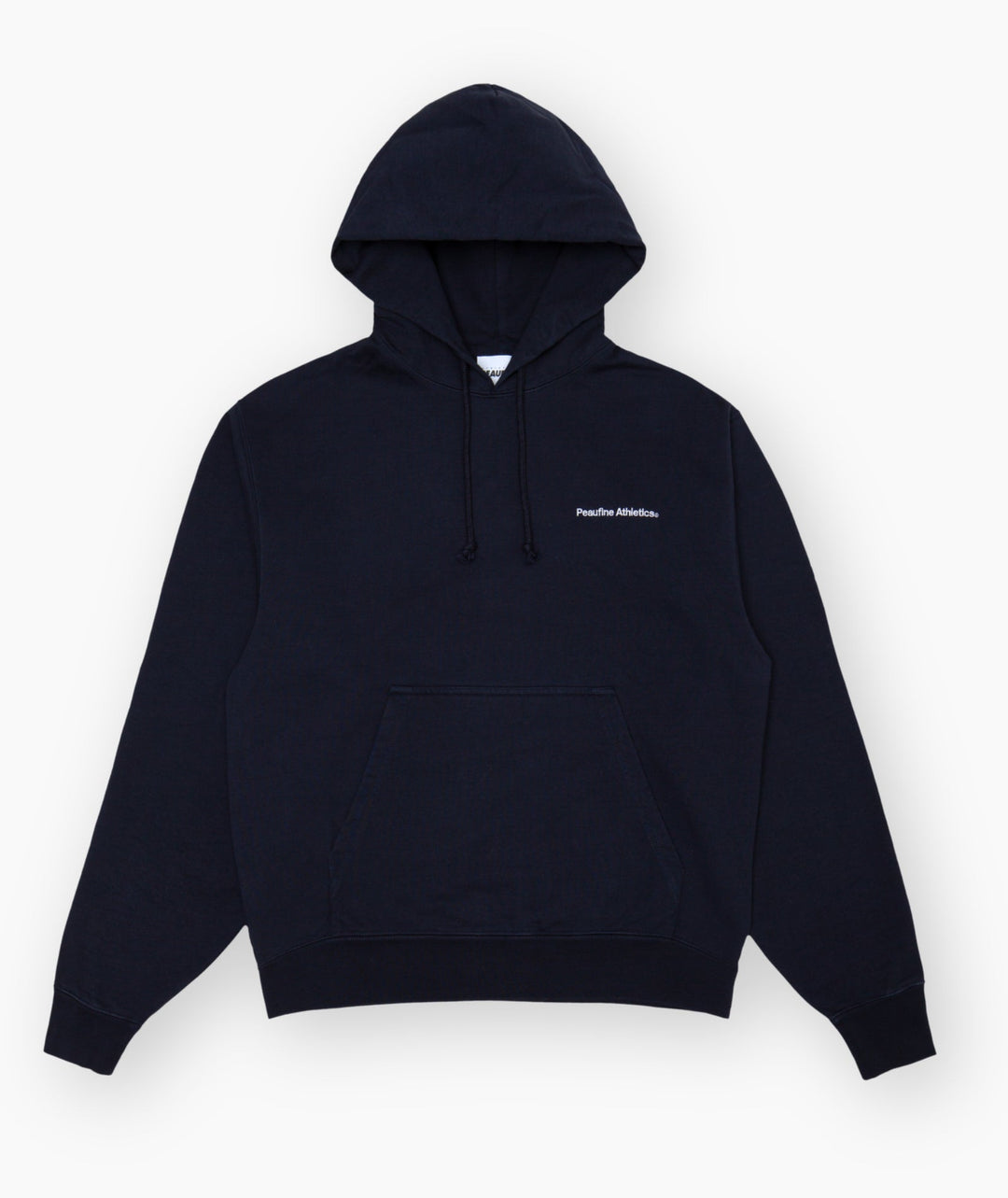 Peaufine Athletics Heavyweight Hoodie Mediterranean Running Club Navy FW26 — front view