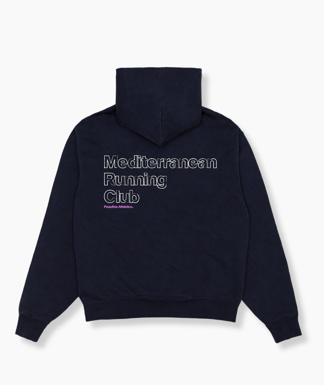 Peaufine Athletics Heavyweight Hoodie Mediterranean Running Club Navy FW26 — lifestyle