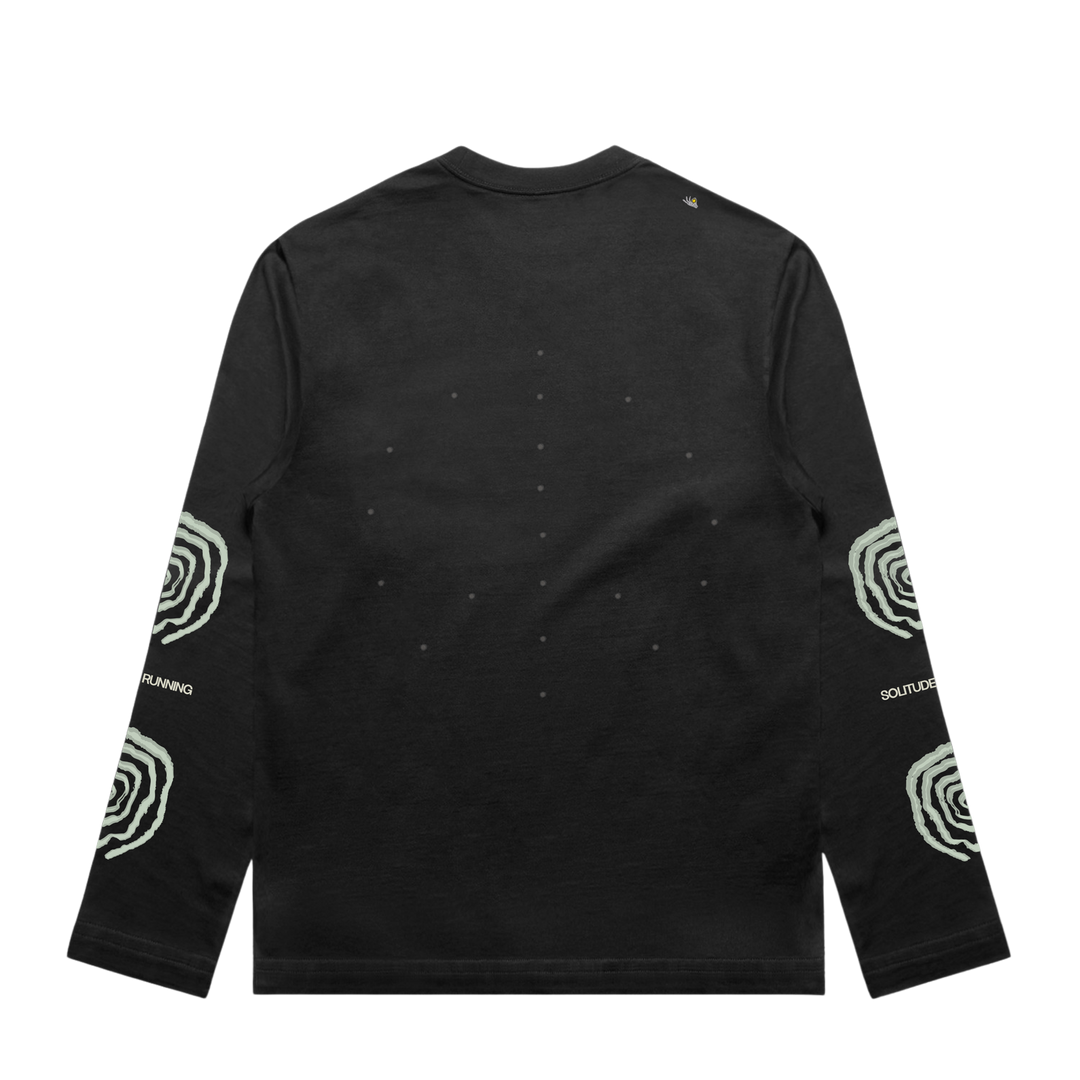 Nowhere Somewhere Mid Fuzz Long Sleeve in black