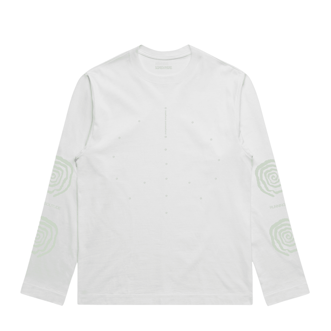 Nowhere Somewhere Mid Fuzz Long Sleeve in white