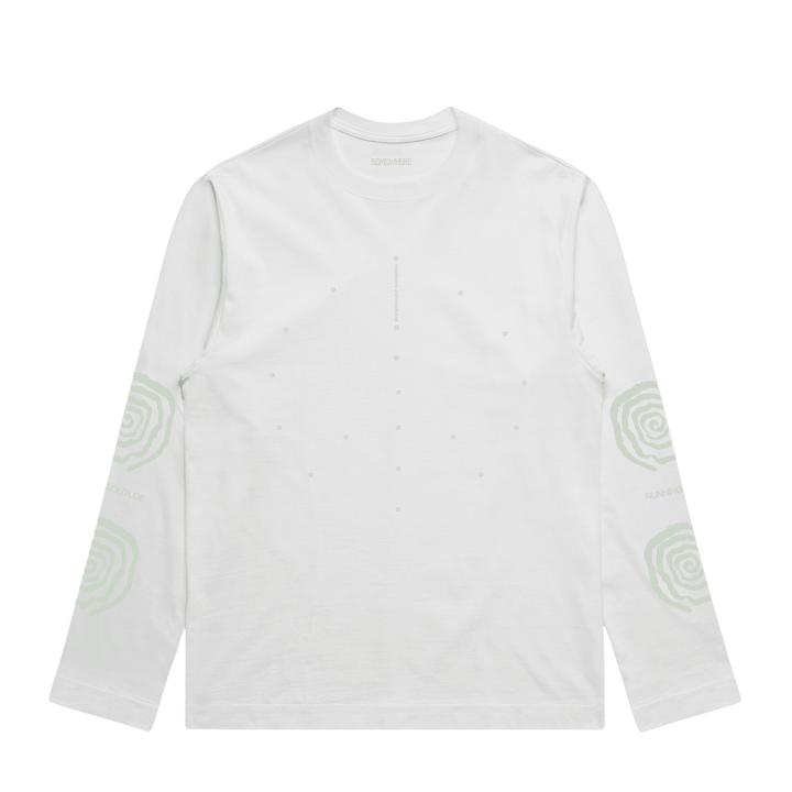 Nowhere Somewhere Mid Fuzz Long Sleeve in white
