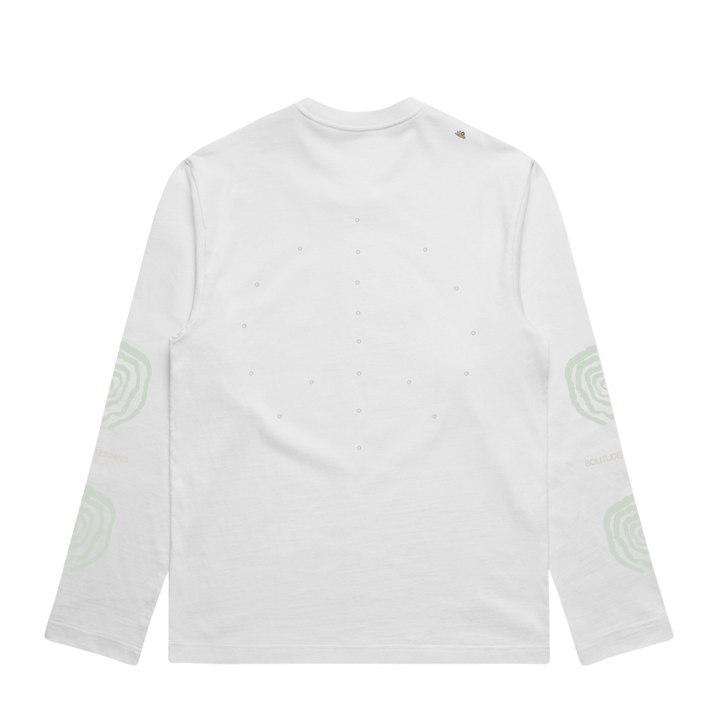 Nowhere Somewhere Mid Fuzz Long Sleeve in white