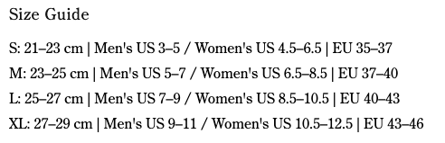 Size guide