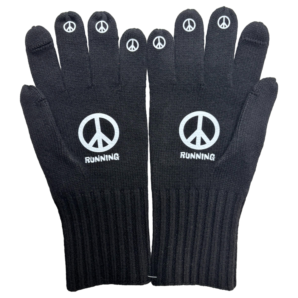 Black DISCLOSE 003 LSD Peace Gloves, ultra-light merino wool and cashmere running gloves for warmth without bulk