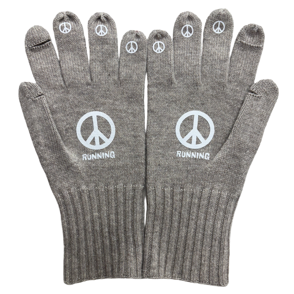 Beige DISCLOSE 003 LSD Peace Gloves, ultra-light merino wool and cashmere running gloves for warmth without bulk
