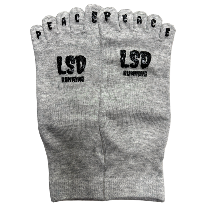 Polar Grey DISCLOSE 004 LSD Peace Toe Crew Socks Merino, five-toe running socks with merino wool for natural comfort and better moisture control