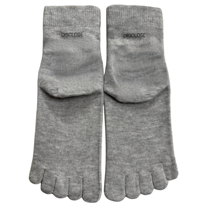 Polar Grey DISCLOSE 004 LSD Peace Toe Crew Socks Merino, five-toe running socks with merino wool for natural comfort and better moisture control