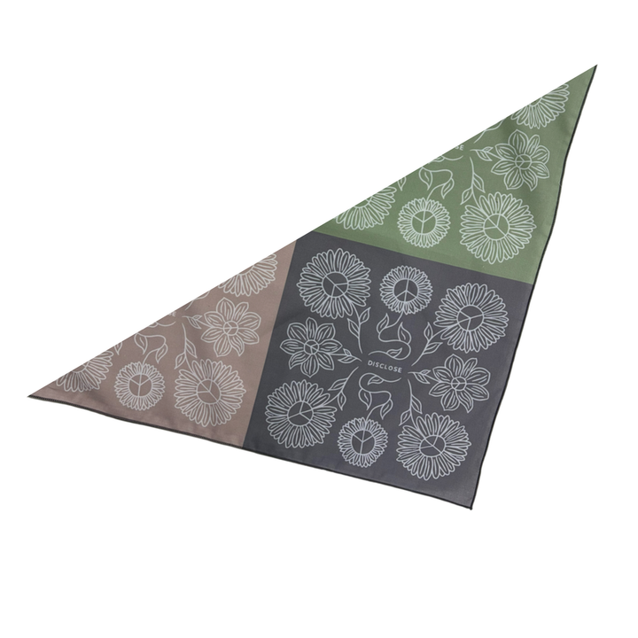 Multicolor DISCLOSE 005 Inner Bloom Running Bandana, soft lightweight cotton bandana for running, outdoor movement, and everyday wear