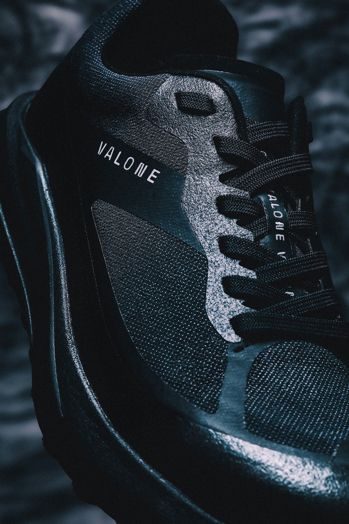 Black Valone Rave Arnev trail running shoes with Vibram® Megagrip sole