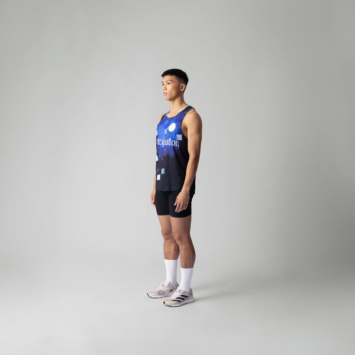 Participation PS Singlet featuring a vintage video game design, ideal for activewear.