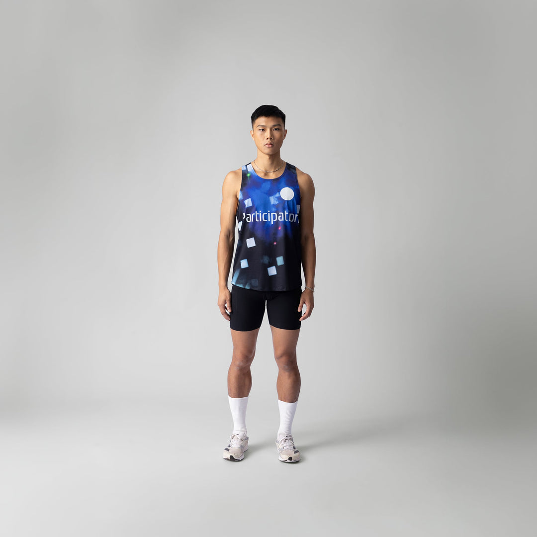 Participation PS Singlet featuring a vintage video game design, ideal for activewear.