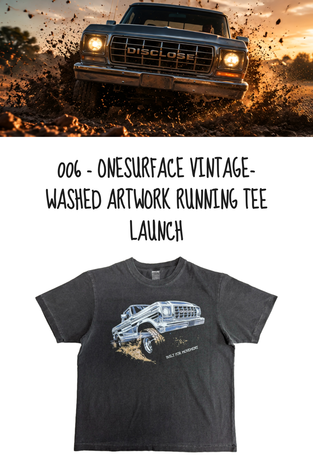 Disclose 006 Onesurface Tee Pickup Truck in Vintage Black