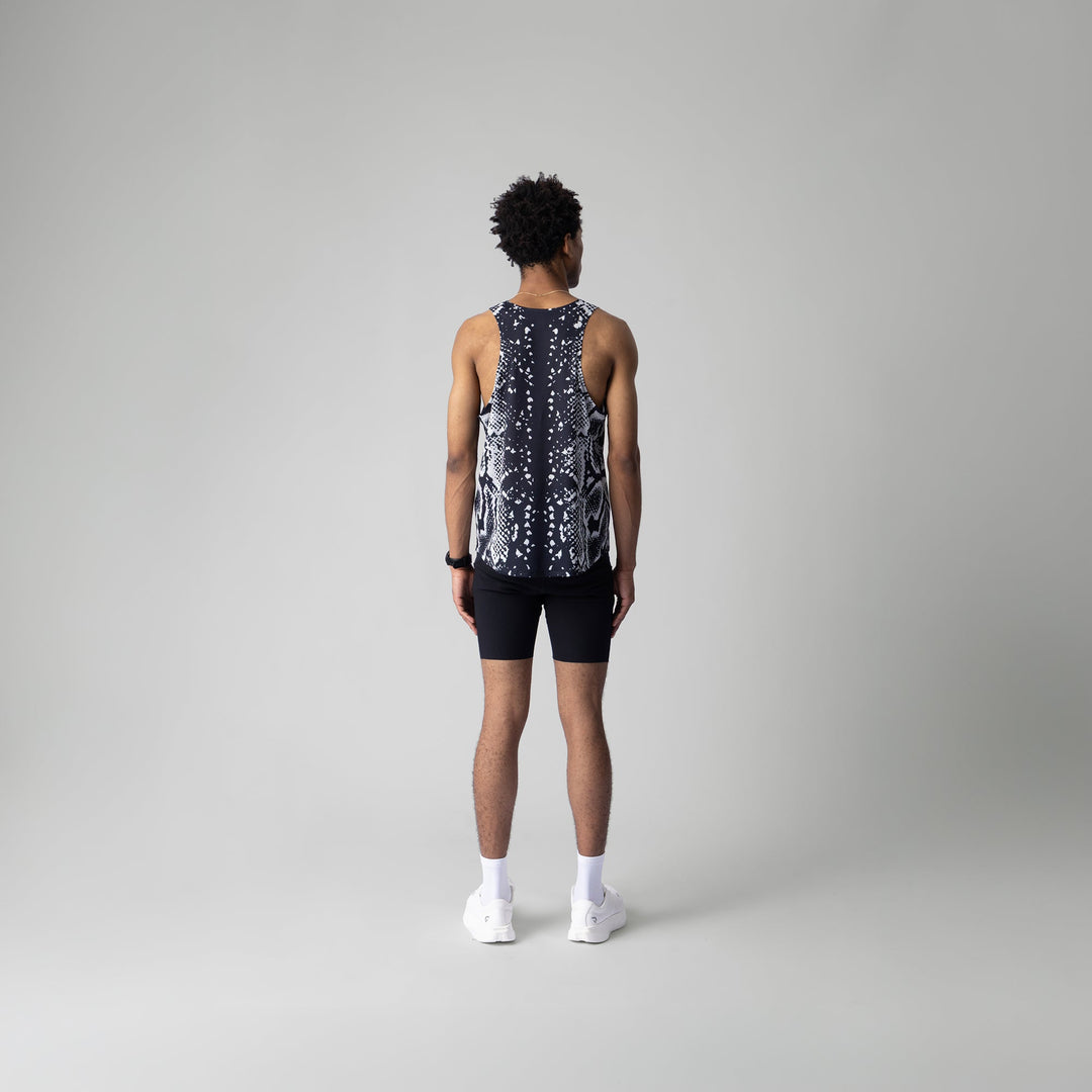 A detailed image of the Participation Python Singlet showcasing its breathable fabric and design, suitable for activewear.