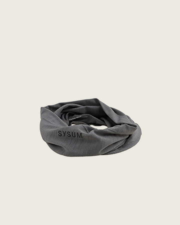 Sysum merino tube scarf with lightweight knit and reflective logo
