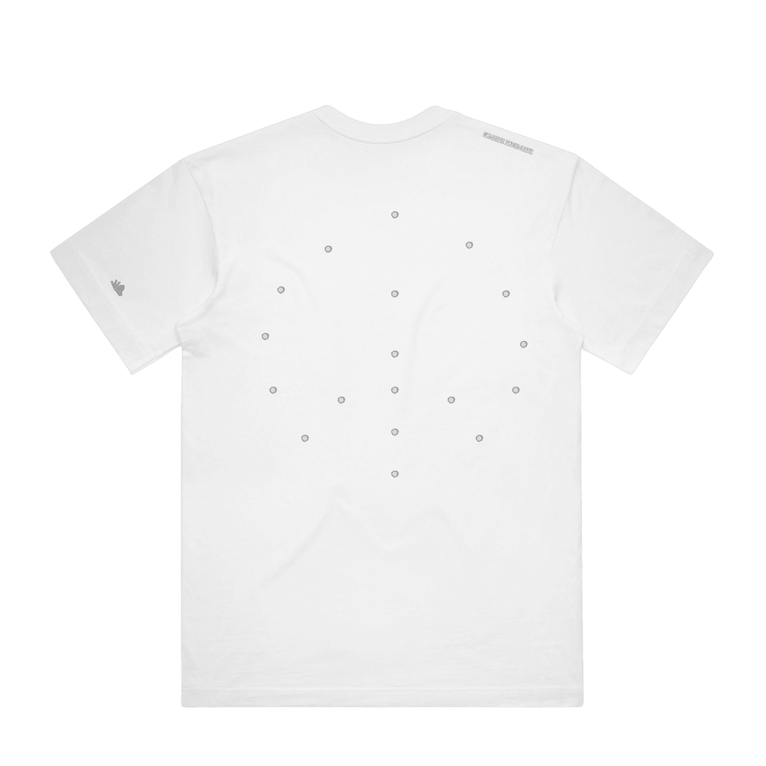 Nowhere Somewhere Antelope Tee in white with boxy cotton construction and minimalist finish