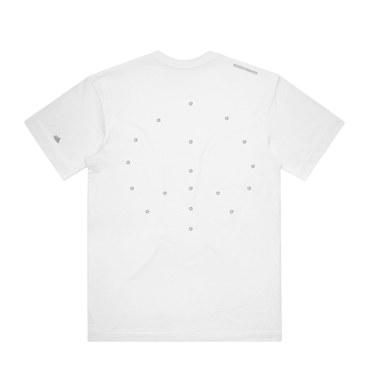 Nowhere Somewhere Antelope Tee in white with boxy cotton construction and minimalist finish