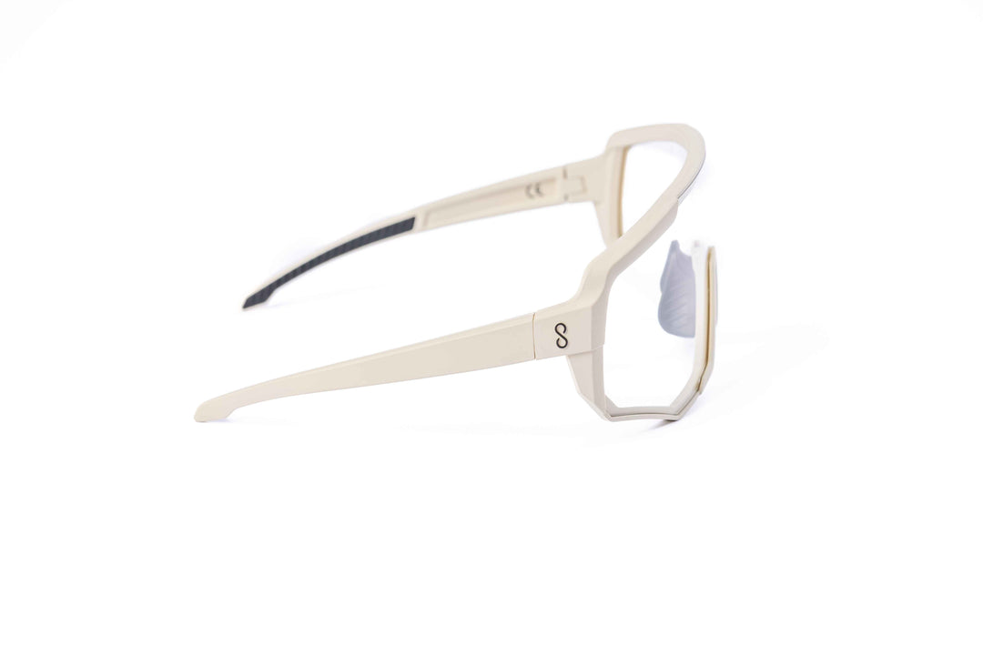 Driftwood Nita XL performance eyewear from Coast Optics with clear Cat 0 lens and more, Bio-TR90 large frame shown alone in a neutral studio setting.