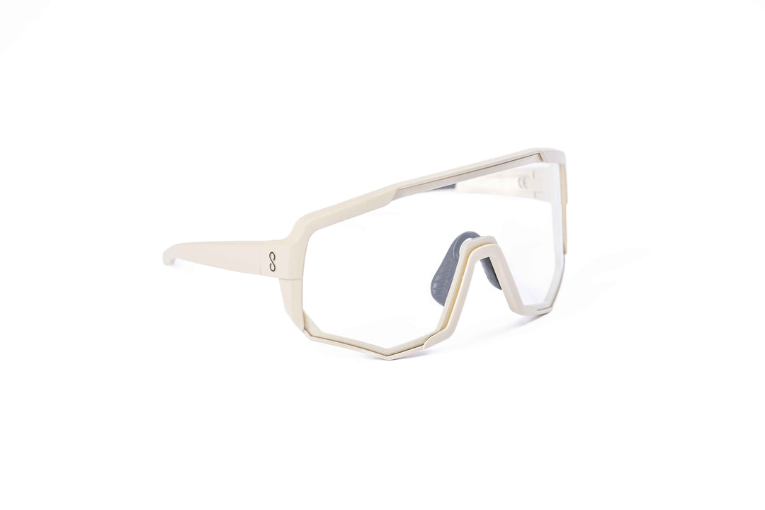 Driftwood Nita XL performance eyewear from Coast Optics with clear Cat 0 lens and more, Bio-TR90 large frame shown alone in a neutral studio setting.