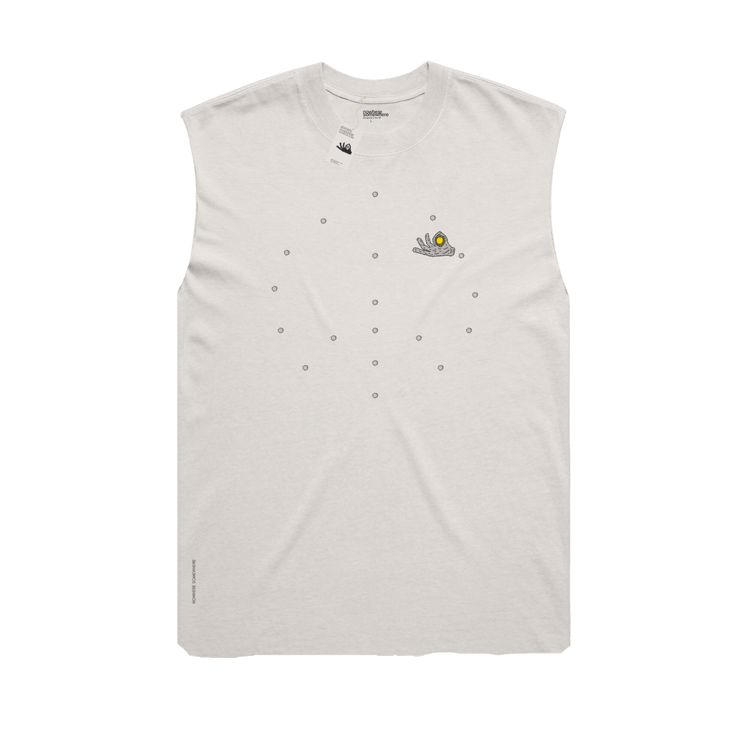 Nowhere Somewhere Lightning Horse Tank in bone with PeaceBreathe ventilation and raw edge finish