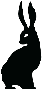 Lievre running logo rabbit silhouette