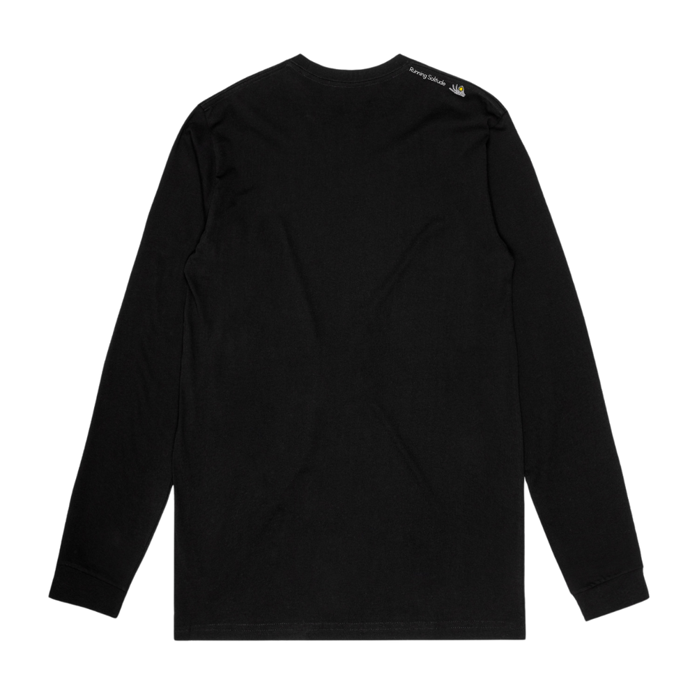 Nowhere Somewhere cotton long sleeve with logo printed on each sleeve for cooler days