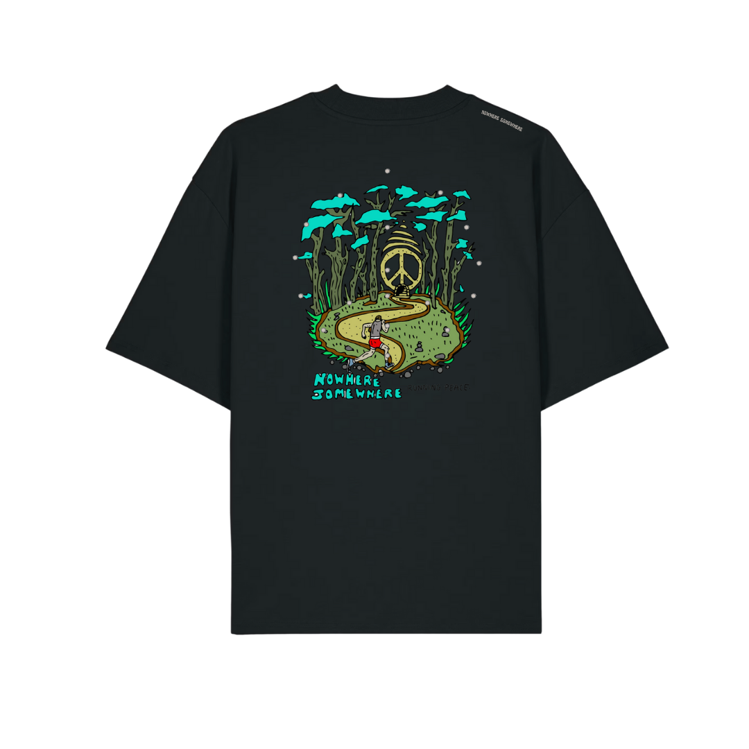 Nowhere Somewhere Peace Tee with custom artwork